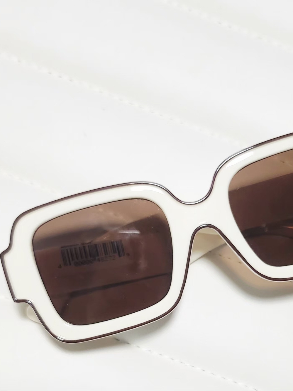 Off-White Square Frame Sunglasses with Brown Lenses